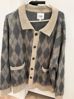 FOUND ARGYLE CARDIGAN Mens